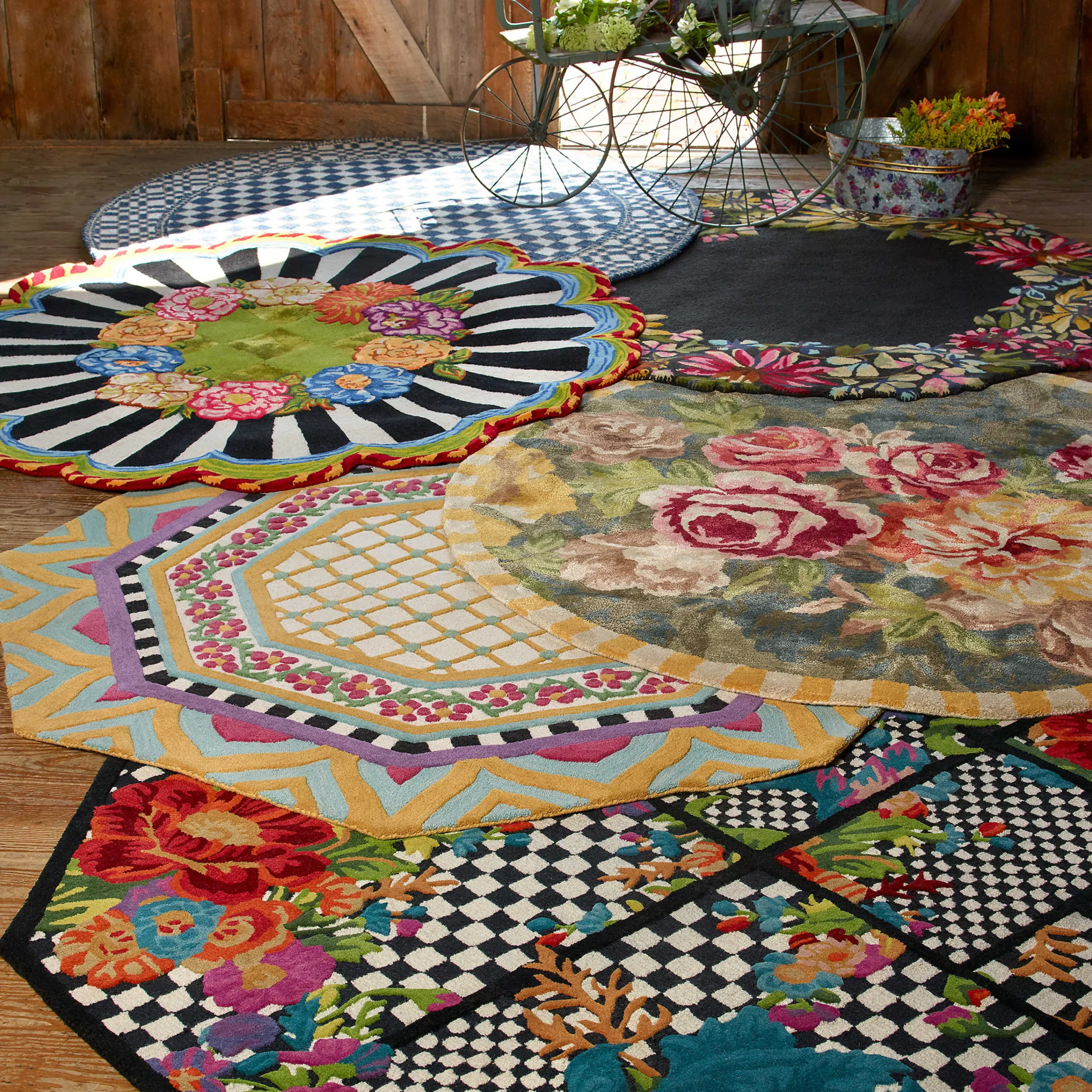 MacKenzie-Childs Cutting Garden 6' Round Rug| Rugs