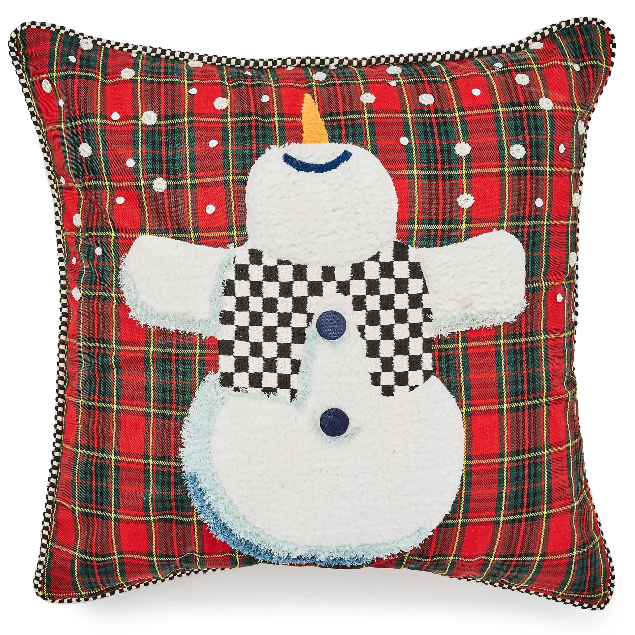 MacKenzie-Childs Dancing Snowman Throw Pillow| Pillows, Throws, & Cushions
