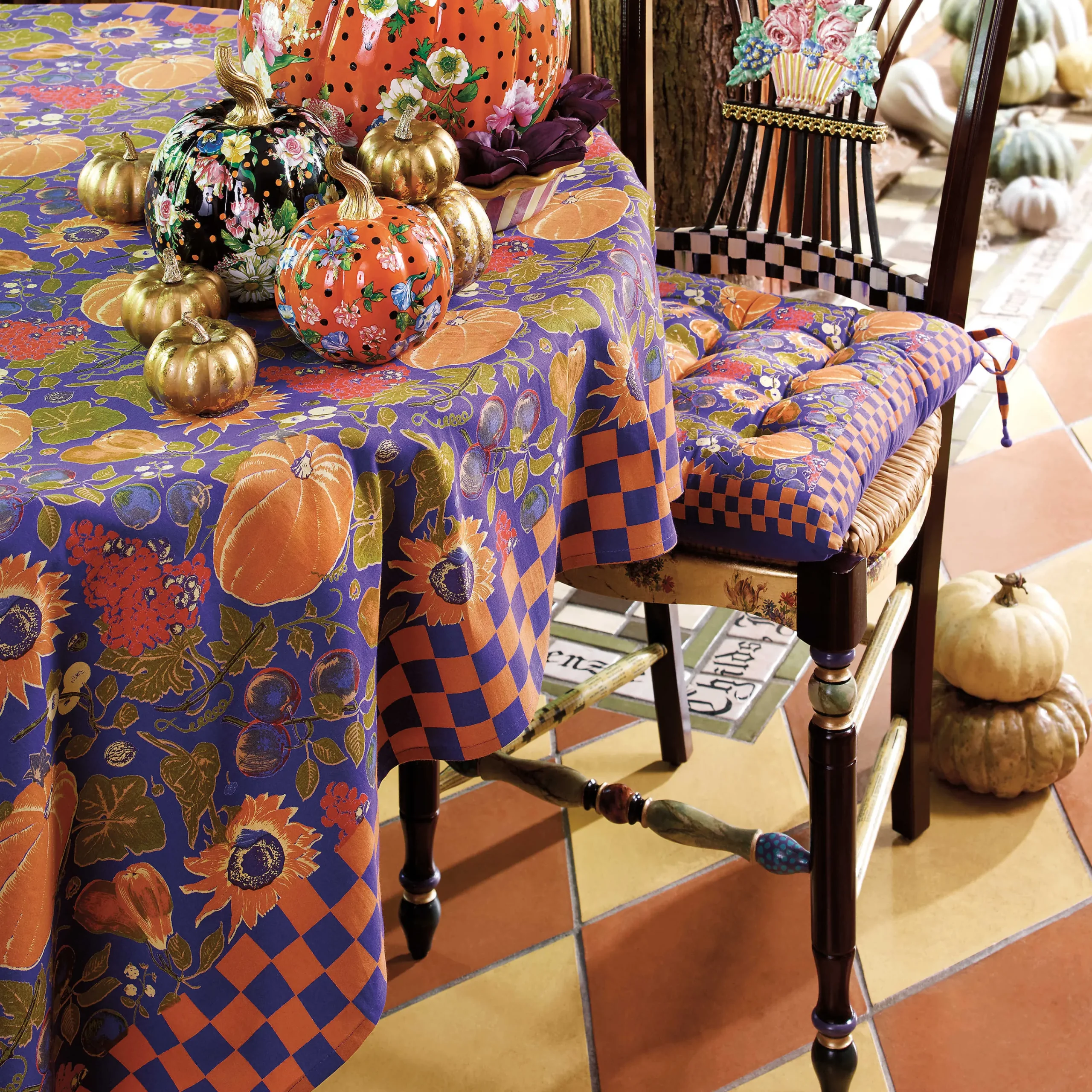 MacKenzie-Childs Dark Flower Basket Side Chair| Dining Room & Kitchen