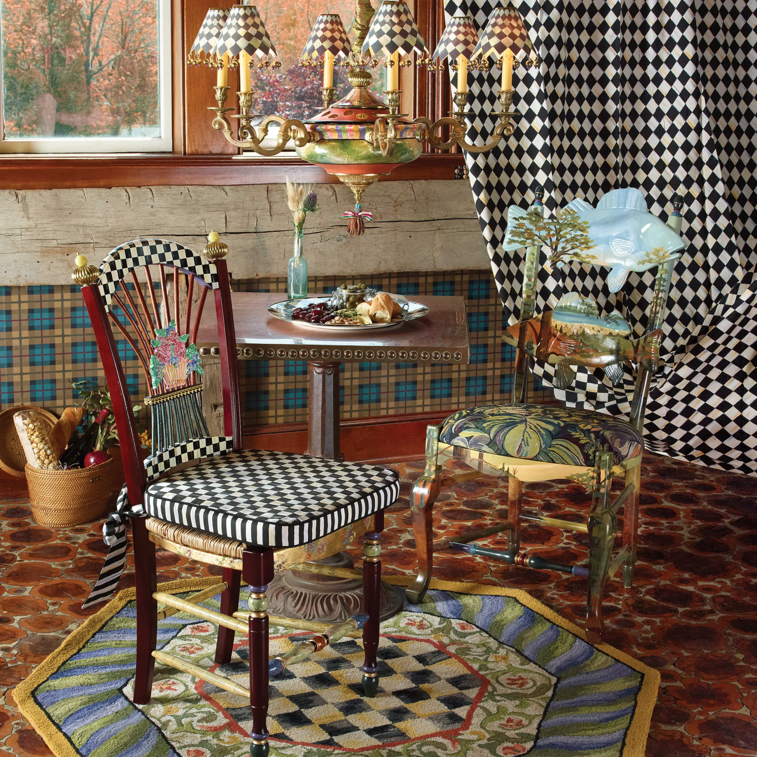 MacKenzie-Childs Dark Flower Basket Side Chair| Dining Room & Kitchen