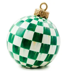 MacKenzie-Childs Dark Green Check Tabletop Ornament| Room Accents
