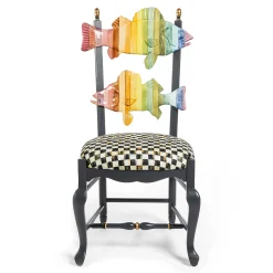 MacKenzie-Childs Dark Rainbow Fish Chair| Dining Room & Kitchen
