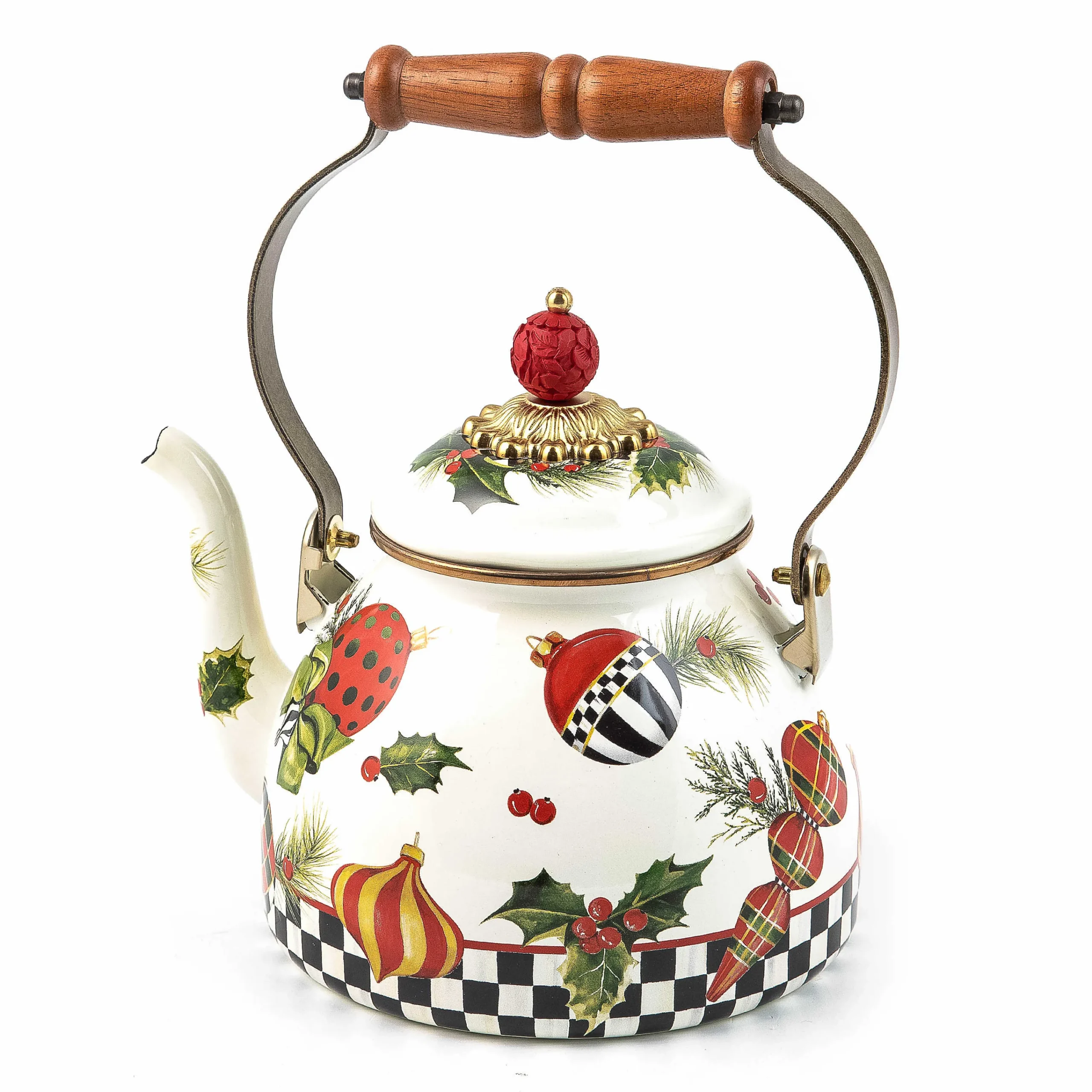 MacKenzie-Childs Deck the Halls 2 Quart Tea Kettle| Holiday|Tea Kettles