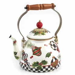 MacKenzie-Childs Deck the Halls 2 Quart Tea Kettle| Holiday|Tea Kettles