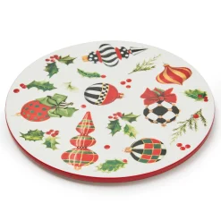 MacKenzie-Childs Deck the Halls Round Trivet| Holiday|Kitchen Utensils & Tools