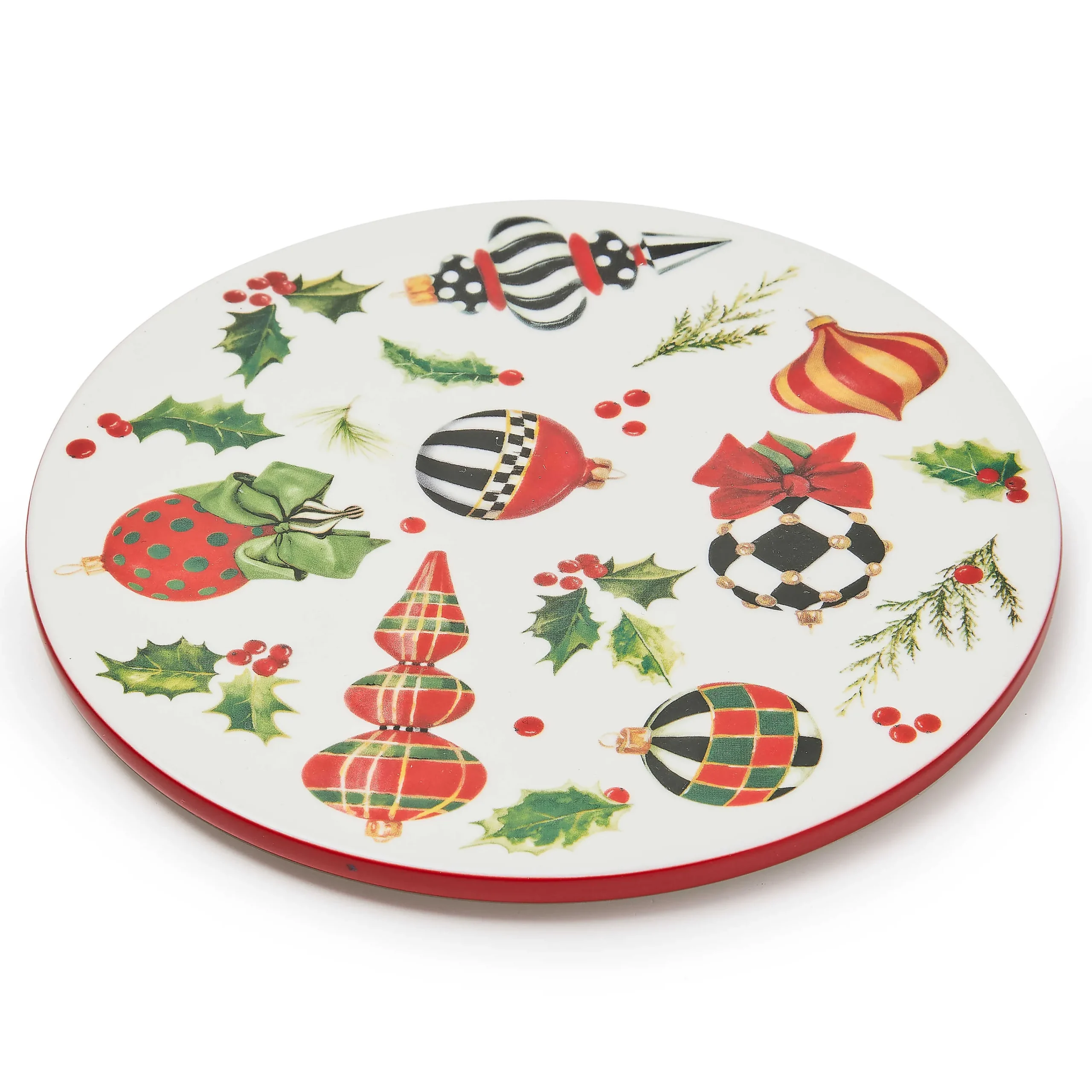 MacKenzie-Childs Deck the Halls Round Trivet| Holiday|Kitchen Utensils & Tools