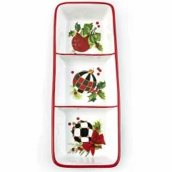 MacKenzie-Childs Deck the Halls Trio| Holiday|Serveware