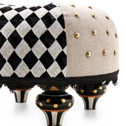 MacKenzie-Childs Diamond and Dot Footstool| Living Room