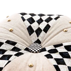 MacKenzie-Childs Diamond and Dot Footstool| Living Room
