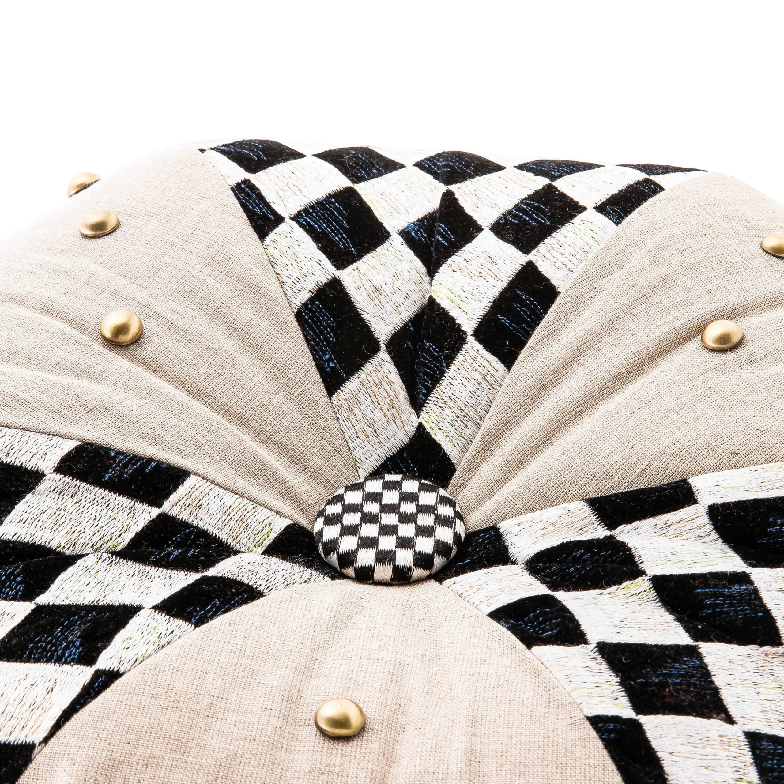 MacKenzie-Childs Diamond and Dot Footstool| Living Room