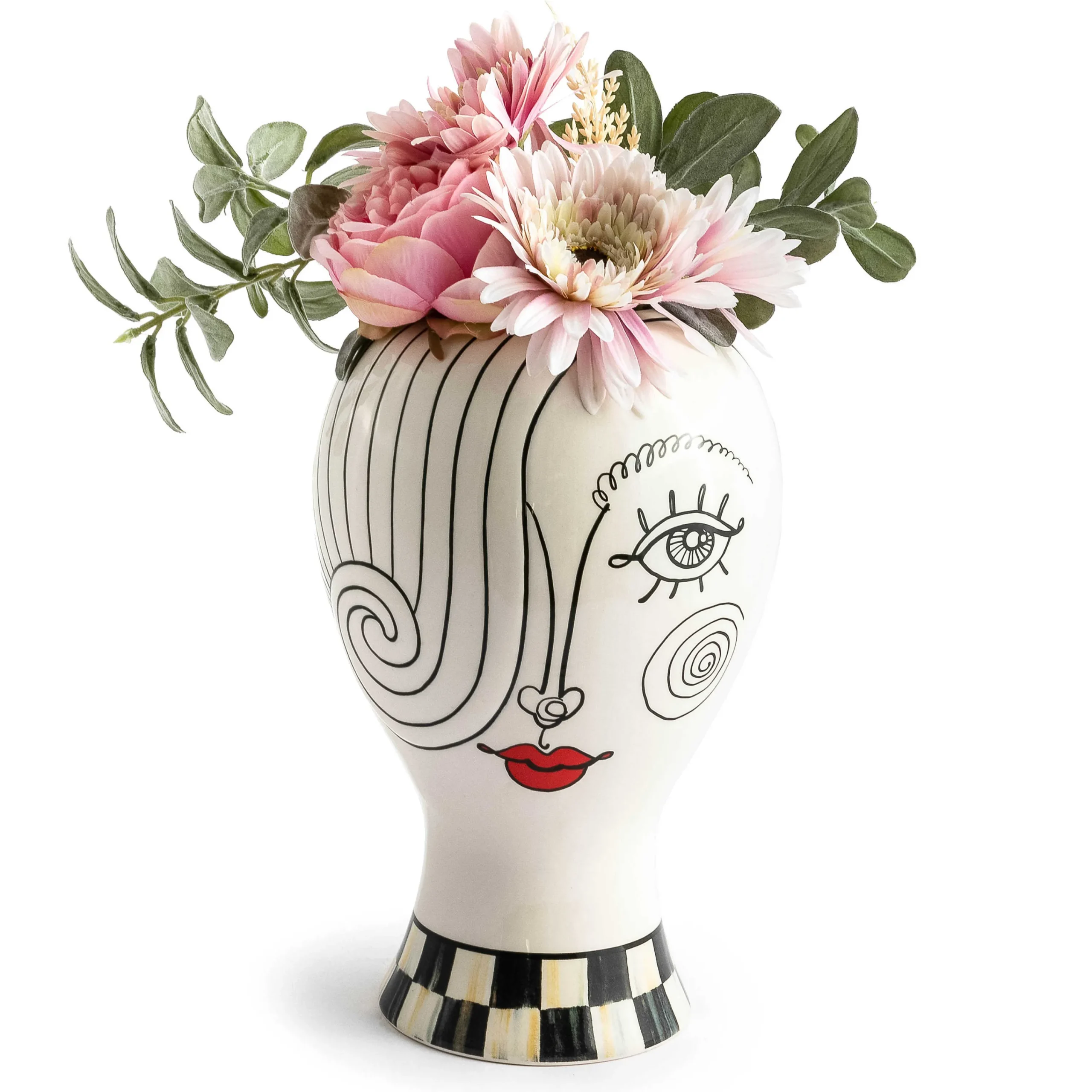 MacKenzie-Childs Doodles Lady Head Vase| Room Accents