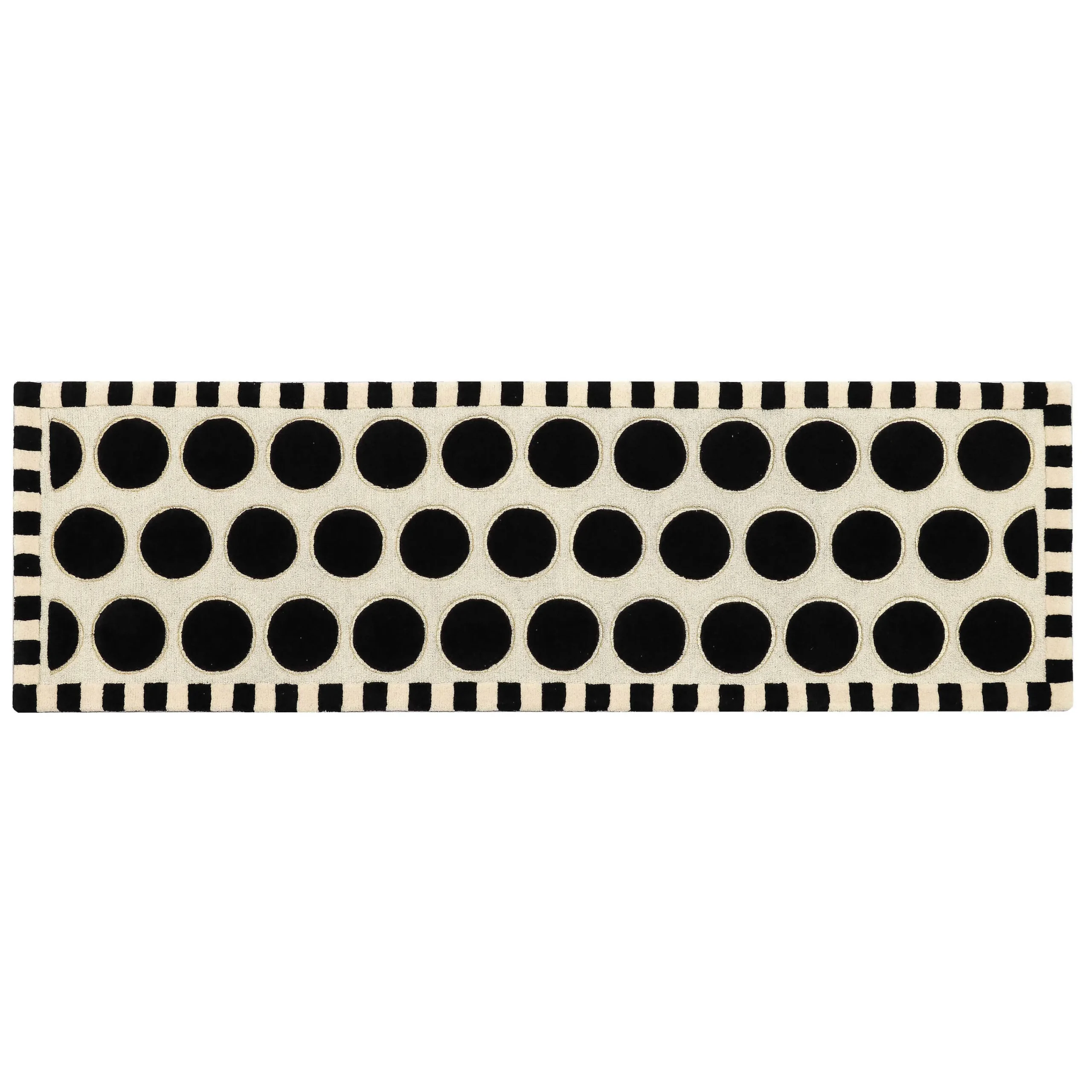 MacKenzie-Childs Dots A Lots Rug - Black - 2'6 x 8'| Rugs
