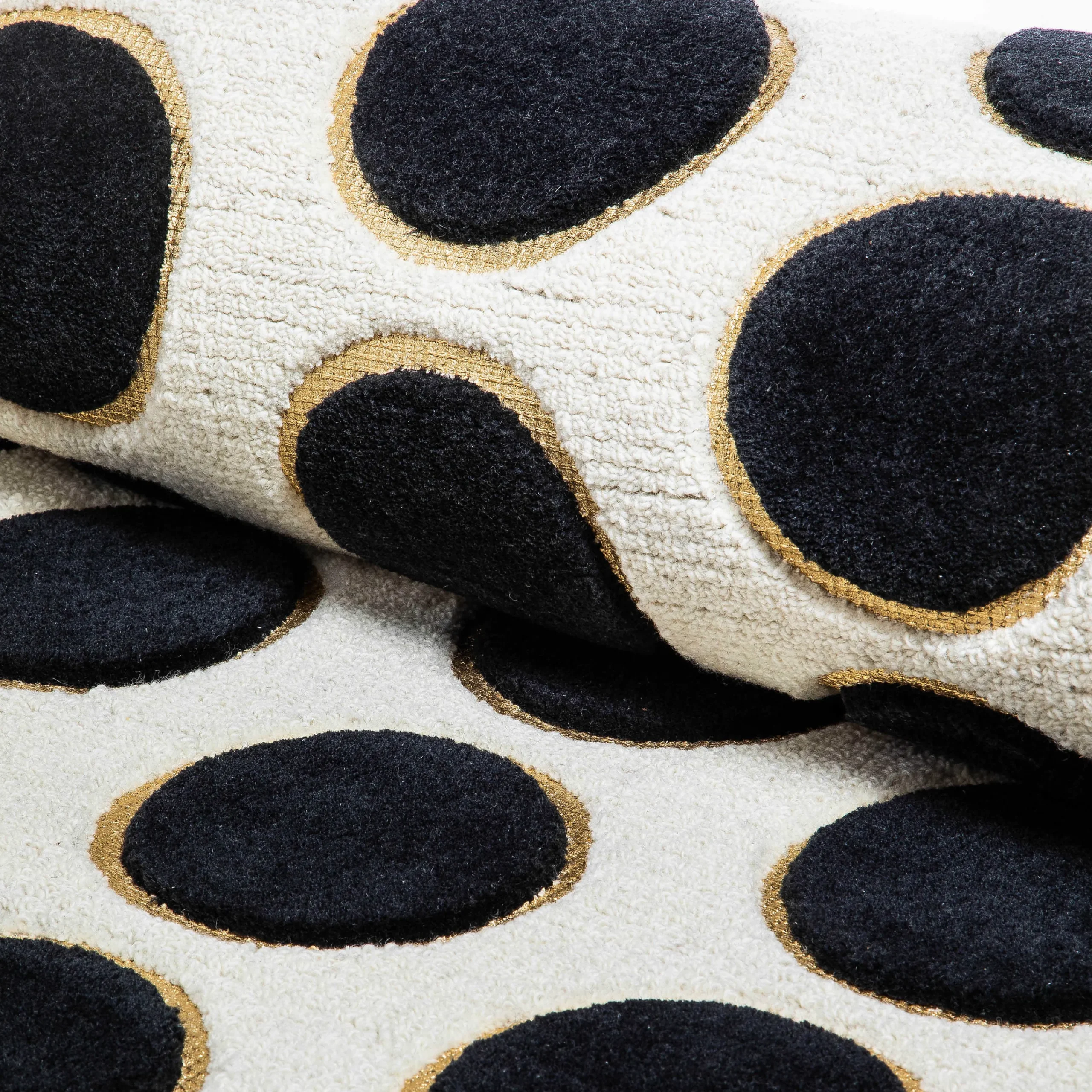 MacKenzie-Childs Dots A Lots Rug - Black - 6' Round| Rugs