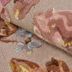 MacKenzie-Childs Dusty Rose Floral 6' Round Rug| Rugs