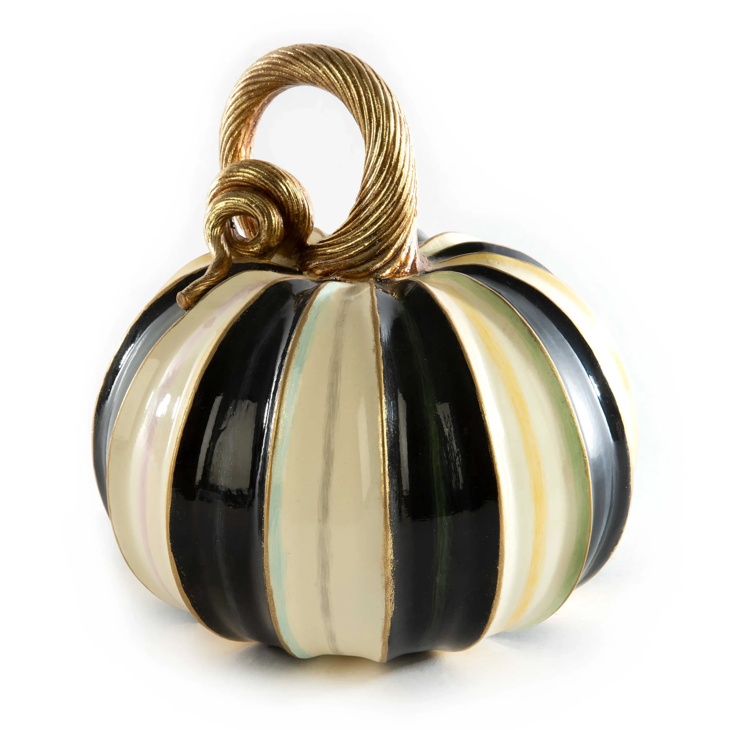 MacKenzie-Childs Elegant Stripe Small Pumpkin| Pumpkins|The Halloween Shop
