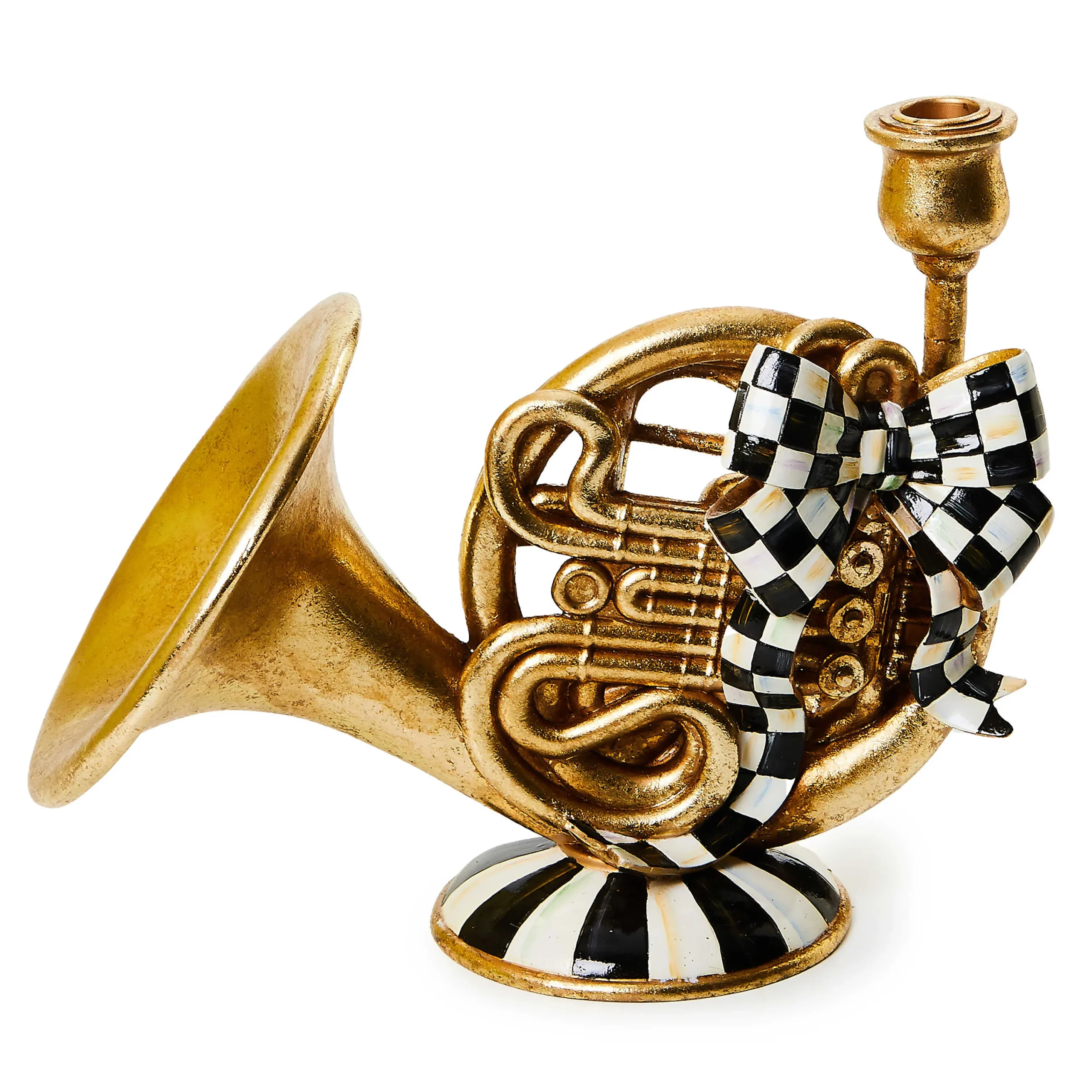 MacKenzie-Childs Emerald Luxe French Horn Candle Holder| Holiday|Candles & Fragrances