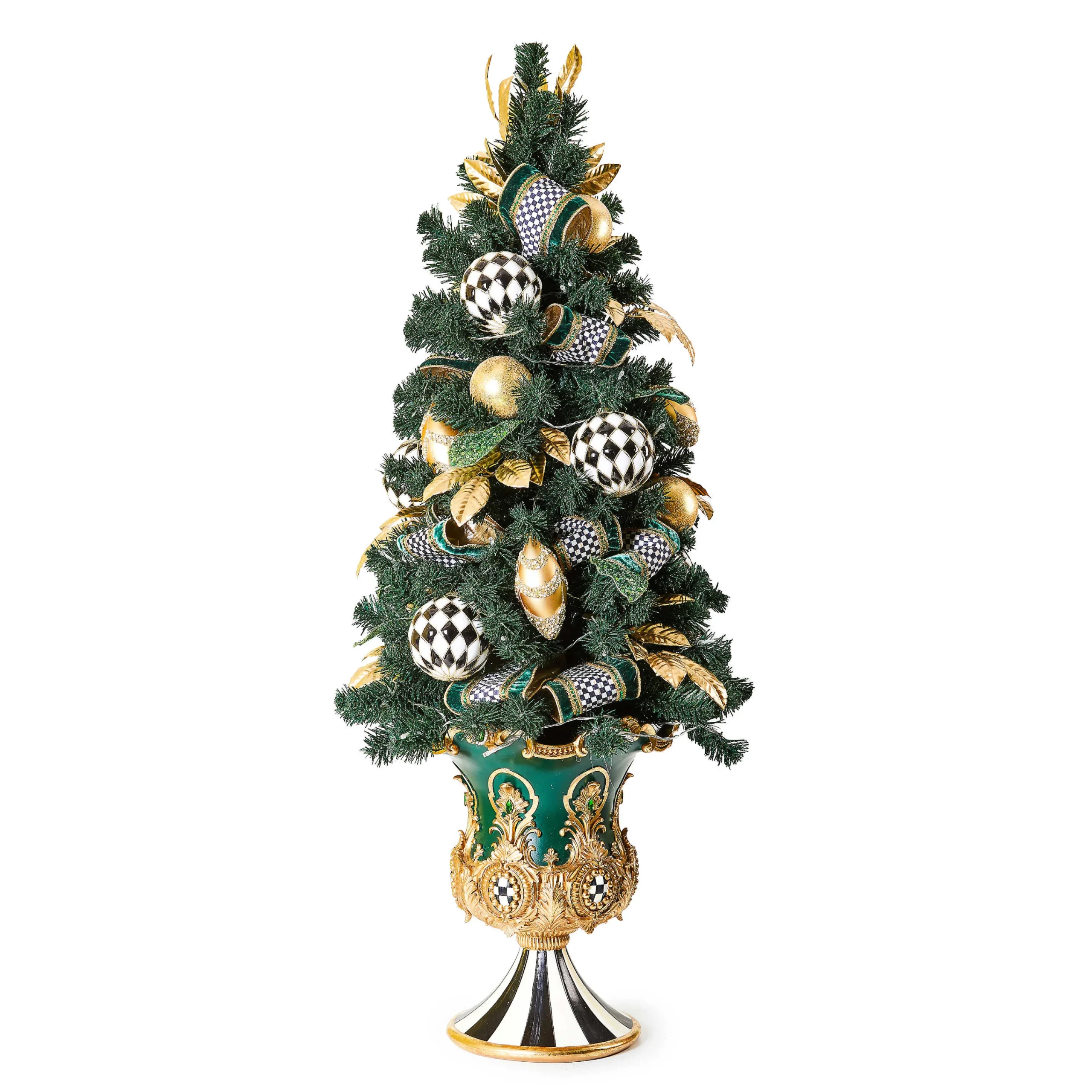 MacKenzie-Childs Emerald Luxe Illuminated Potted Tree| Greenery & Florals