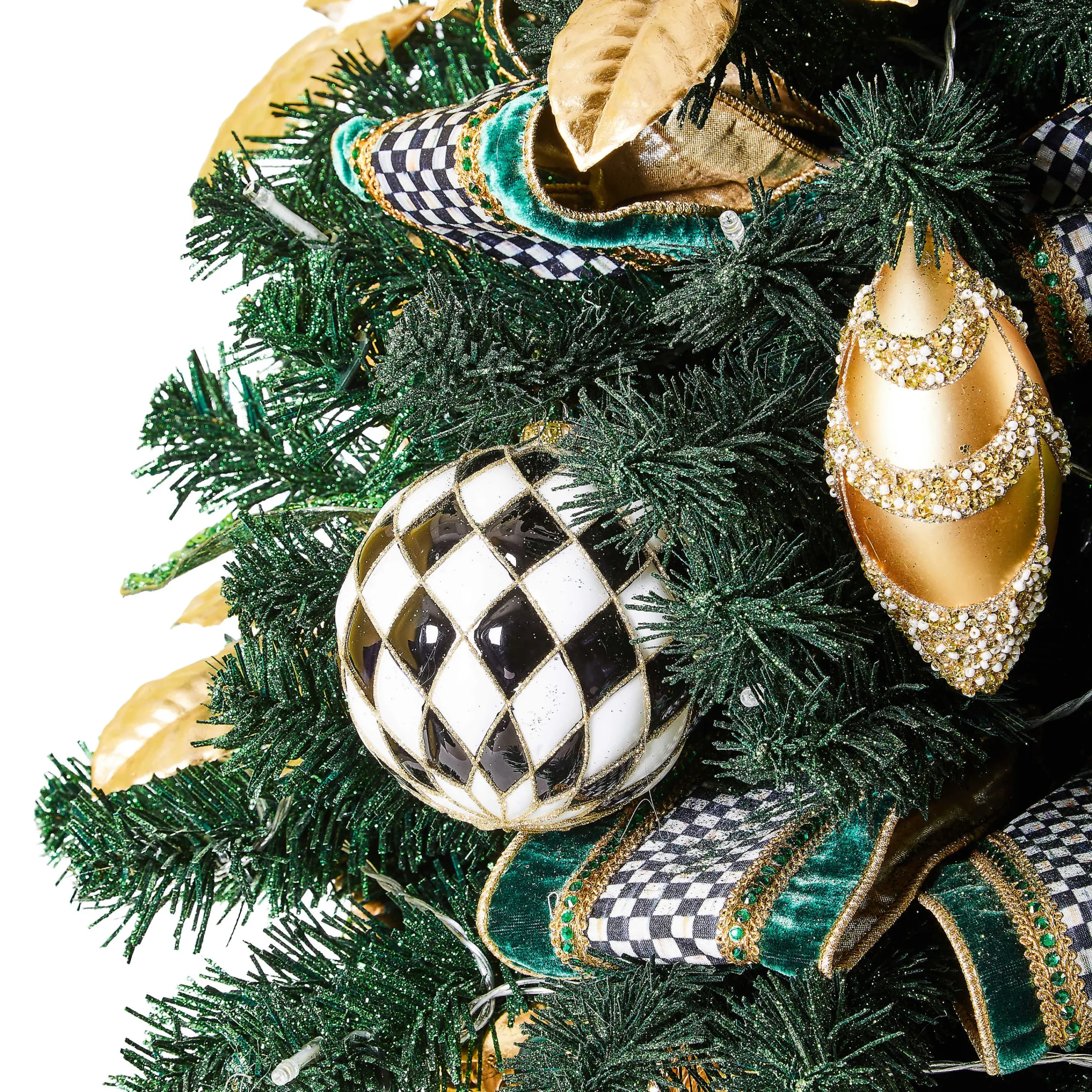 MacKenzie-Childs Emerald Luxe Illuminated Potted Tree| Greenery & Florals