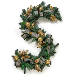MacKenzie-Childs Emerald Luxe Illuminated Garland| Greenery & Florals|Room Accents