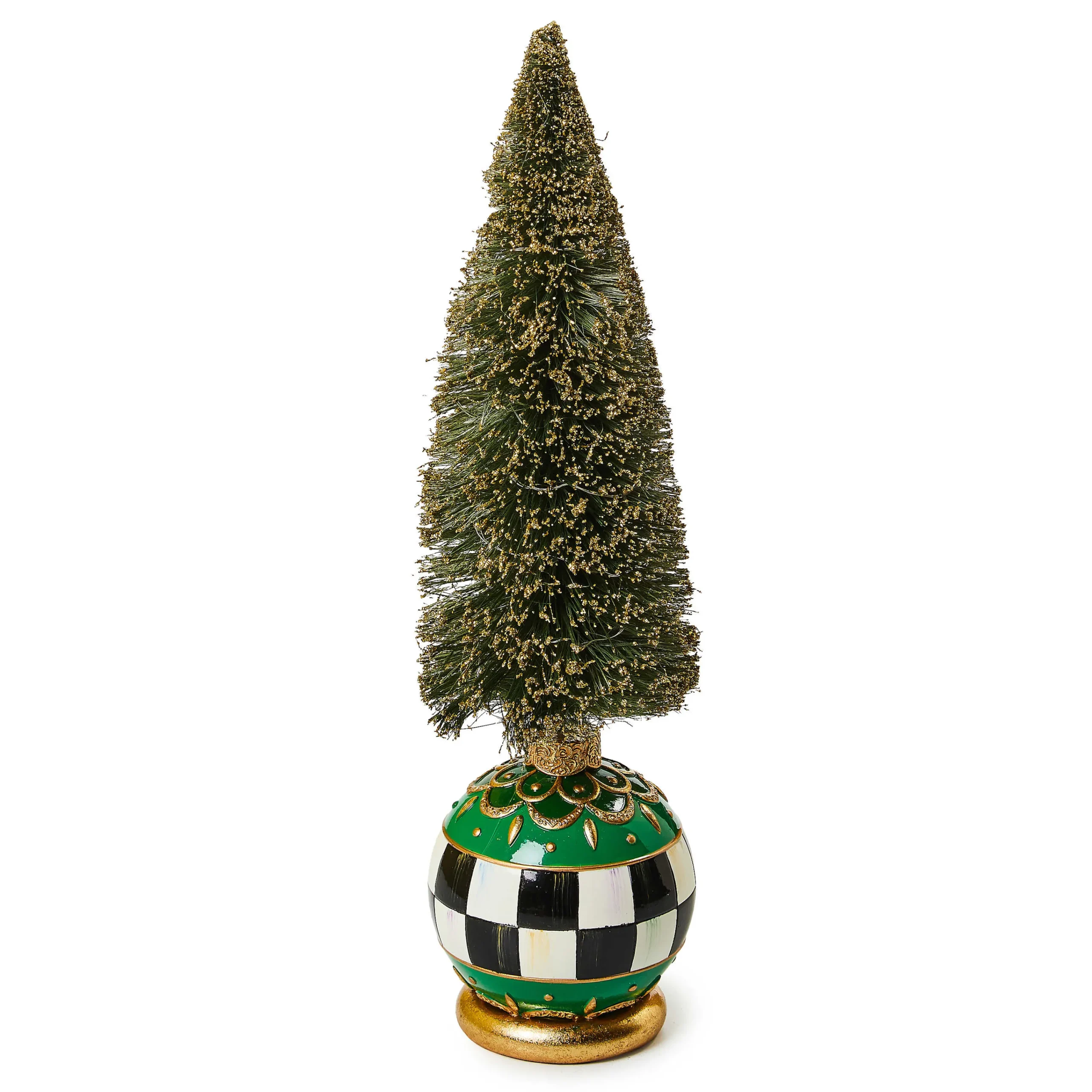MacKenzie-Childs Emerald Luxe Medium Illuminated Bottle Brush Tree| Room Accents|Table Accessories