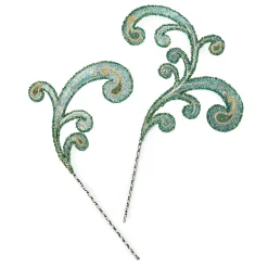 MacKenzie-Childs Emerald Luxe Scroll Picks, Set of 2| Greenery & Florals