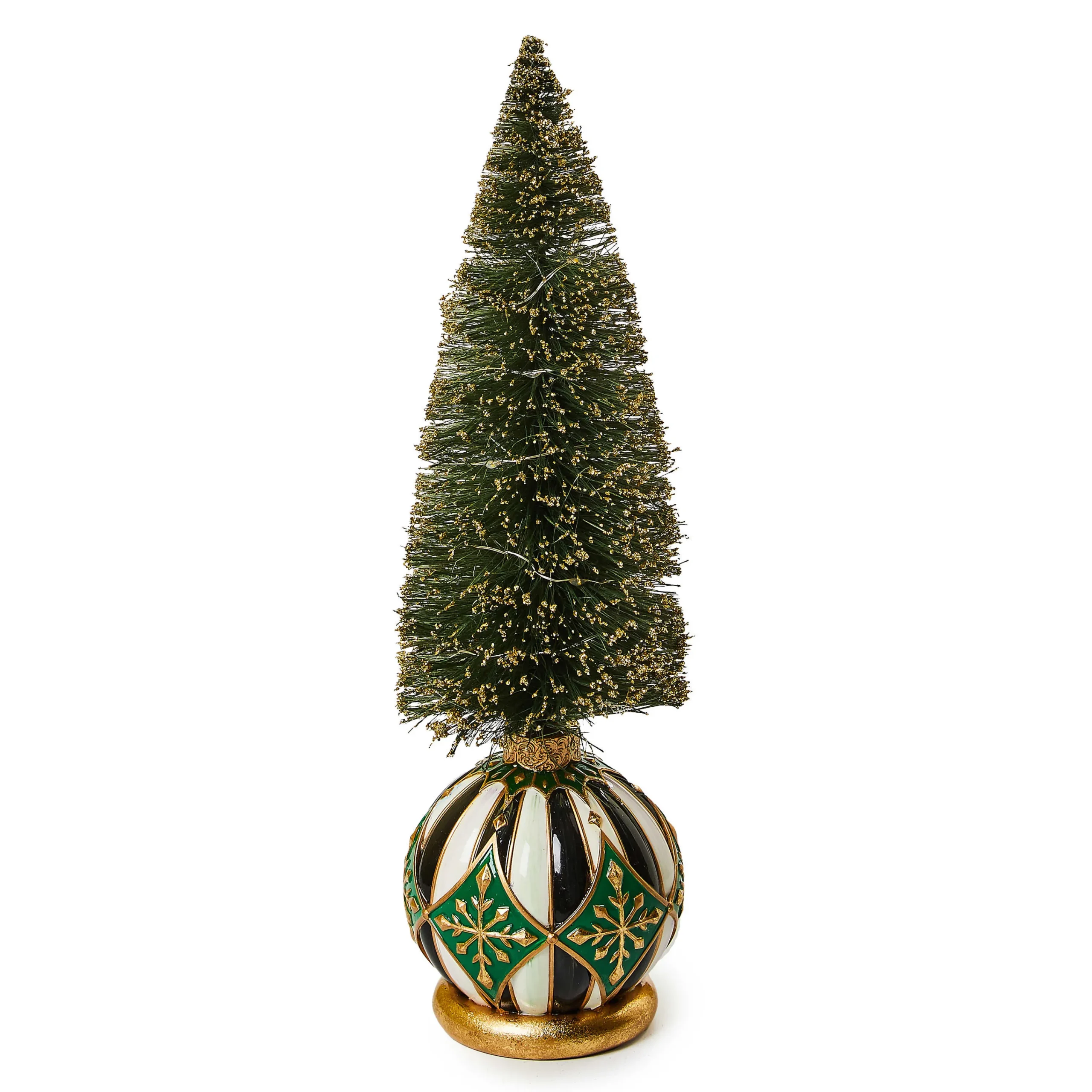 MacKenzie-Childs Emerald Luxe Small Illuminated Bottle Brush Tree| Room Accents