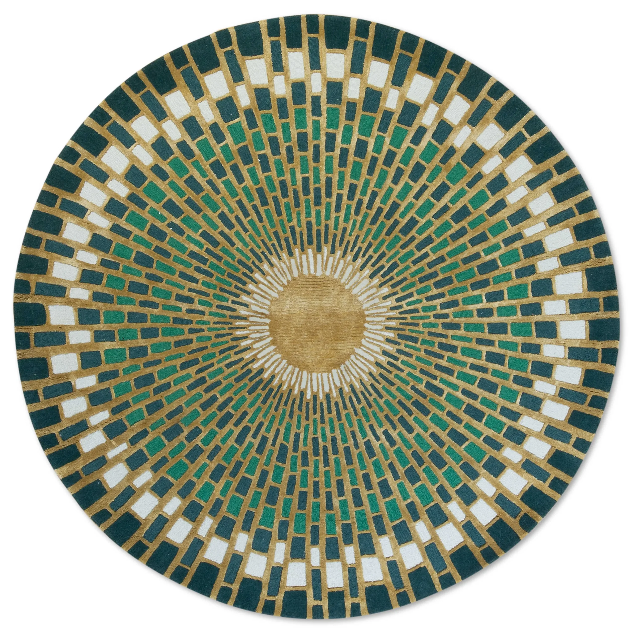 MacKenzie-Childs Emerald Sunburst 6' Round Rug| Rugs