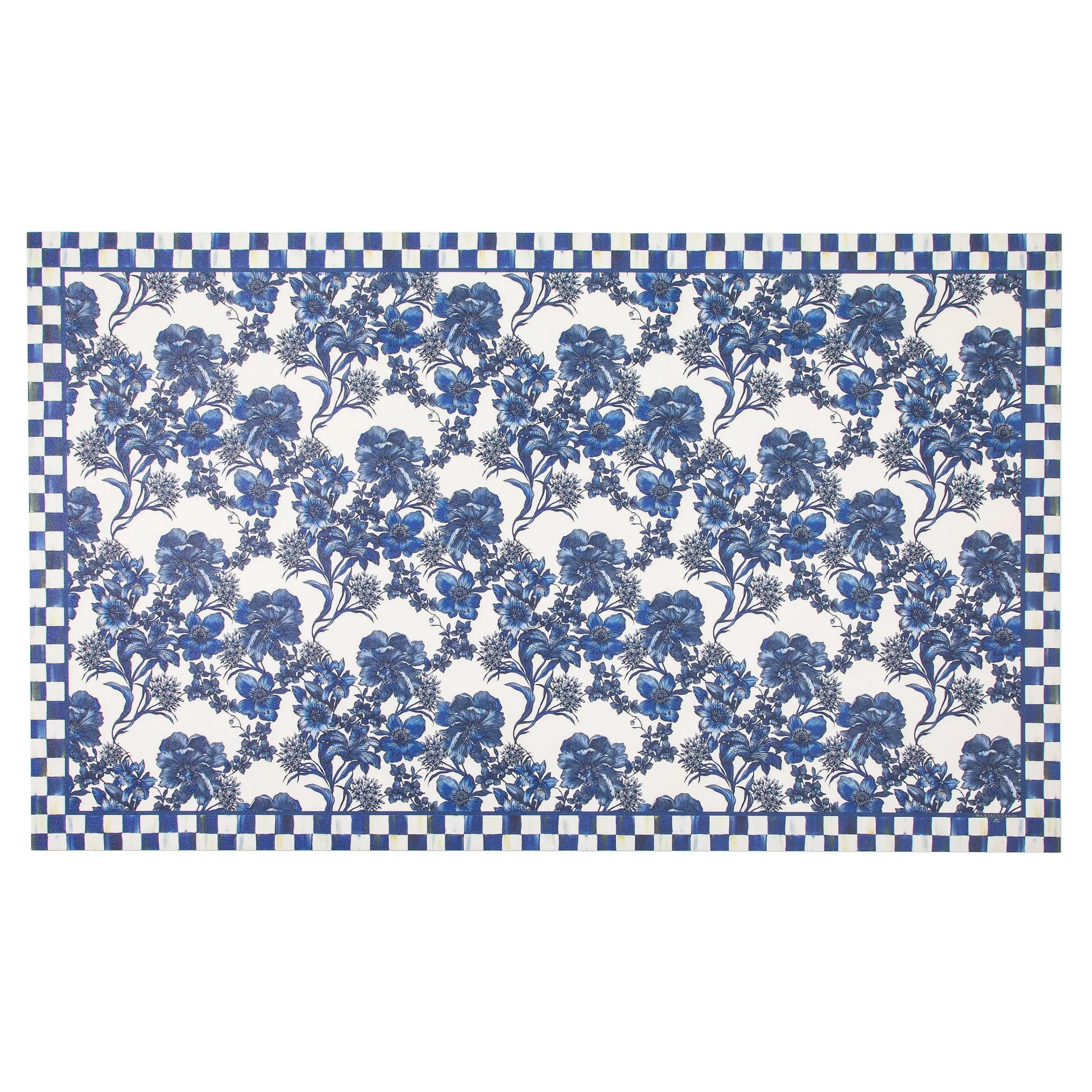MacKenzie-Childs English Garden Floor Mat - Royal - 3' x 5'| Rugs