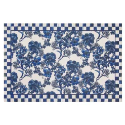 MacKenzie-Childs English Garden Floor Mat - Royal - 2' x 3'| Rugs