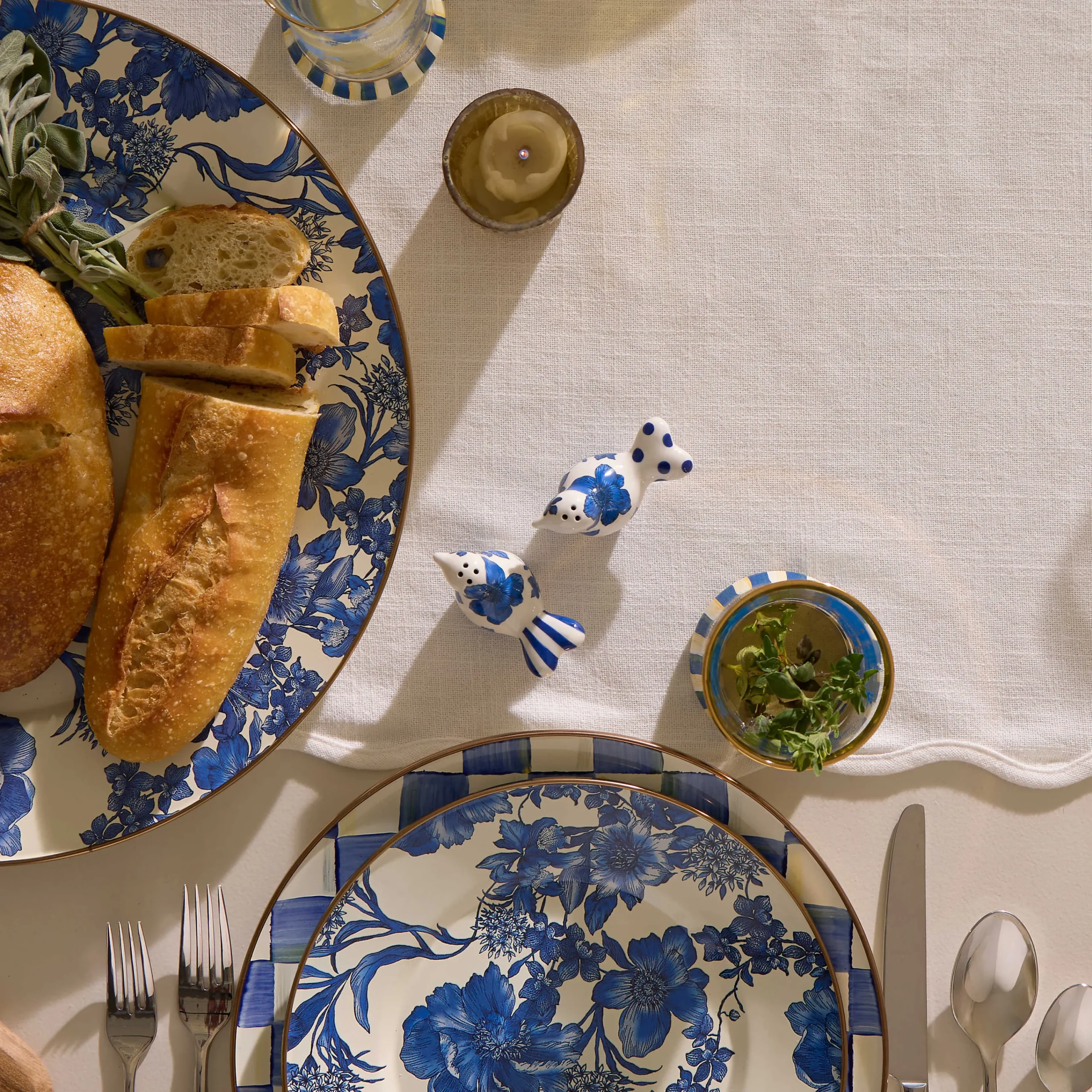 MacKenzie-Childs English Garden Salt Pepper Shakers| Spring|Table Accessories