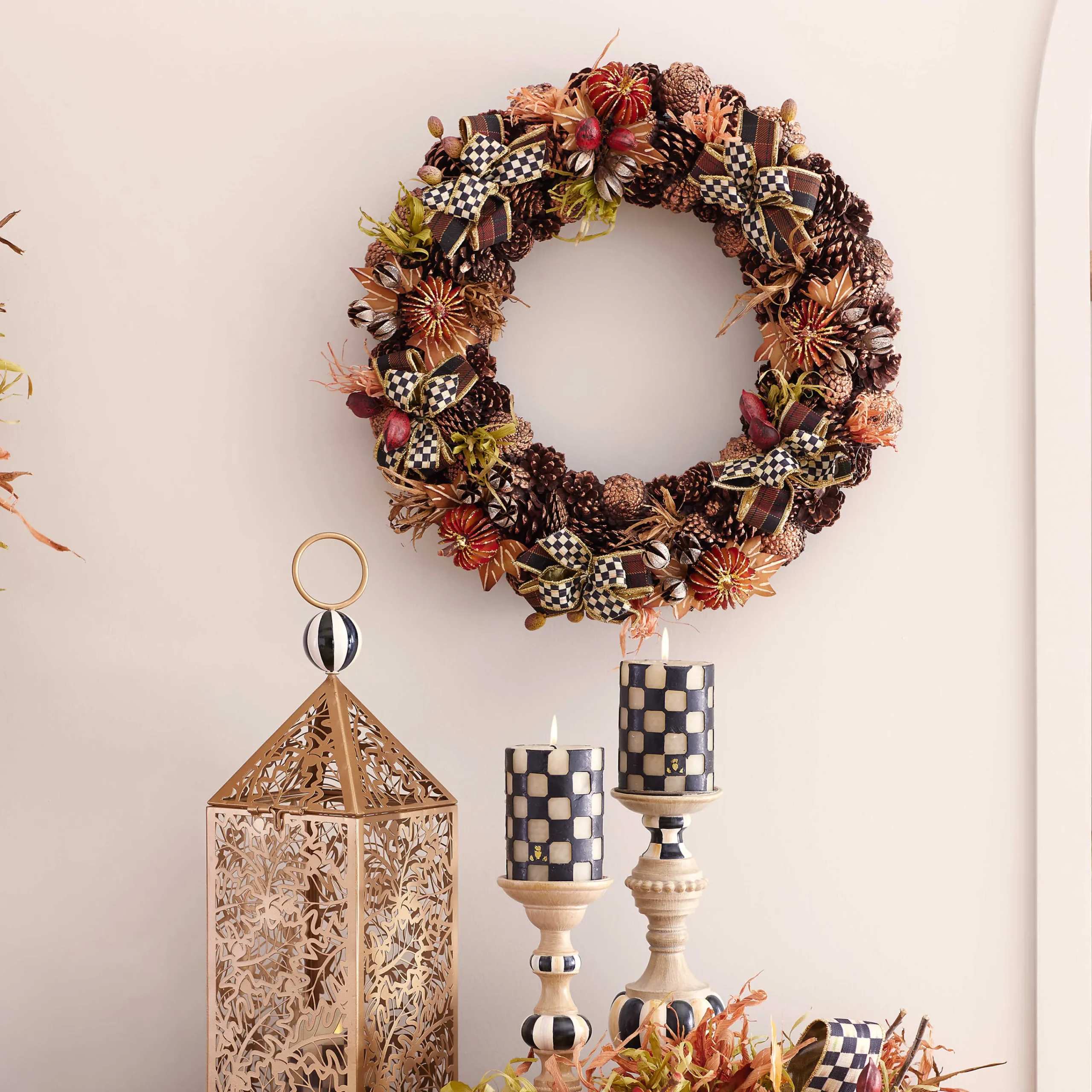 MacKenzie-Childs Fall On The Farm Pinecone Wreath| The Fall Shop|Greenery & Florals