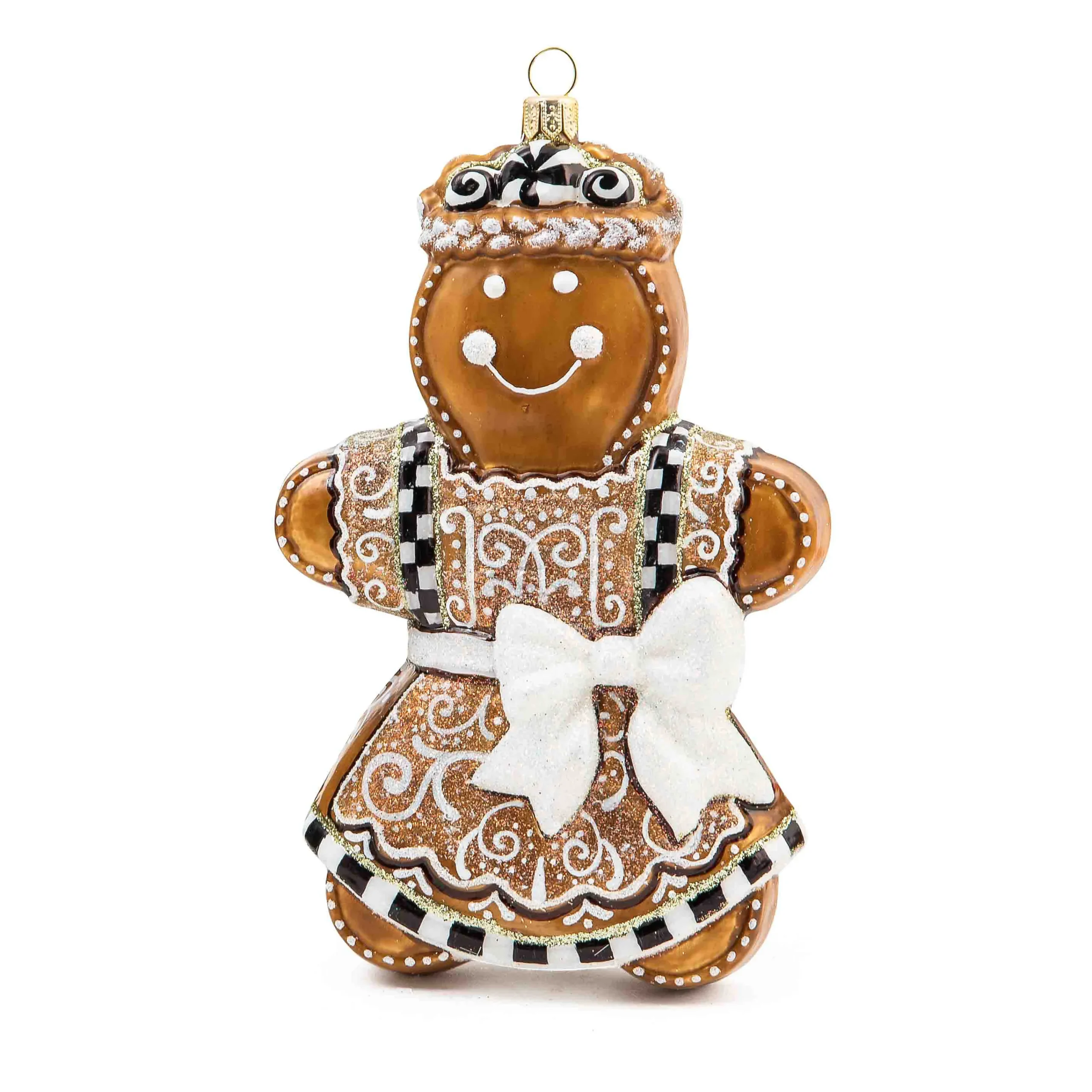 MacKenzie-Childs Farmhouse Gingerbread Girl Glass Ornament| Holiday