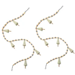 MacKenzie-Childs Farmhouse Holiday Beaded Tree Garland, Set of 2| Holiday|Room Accents