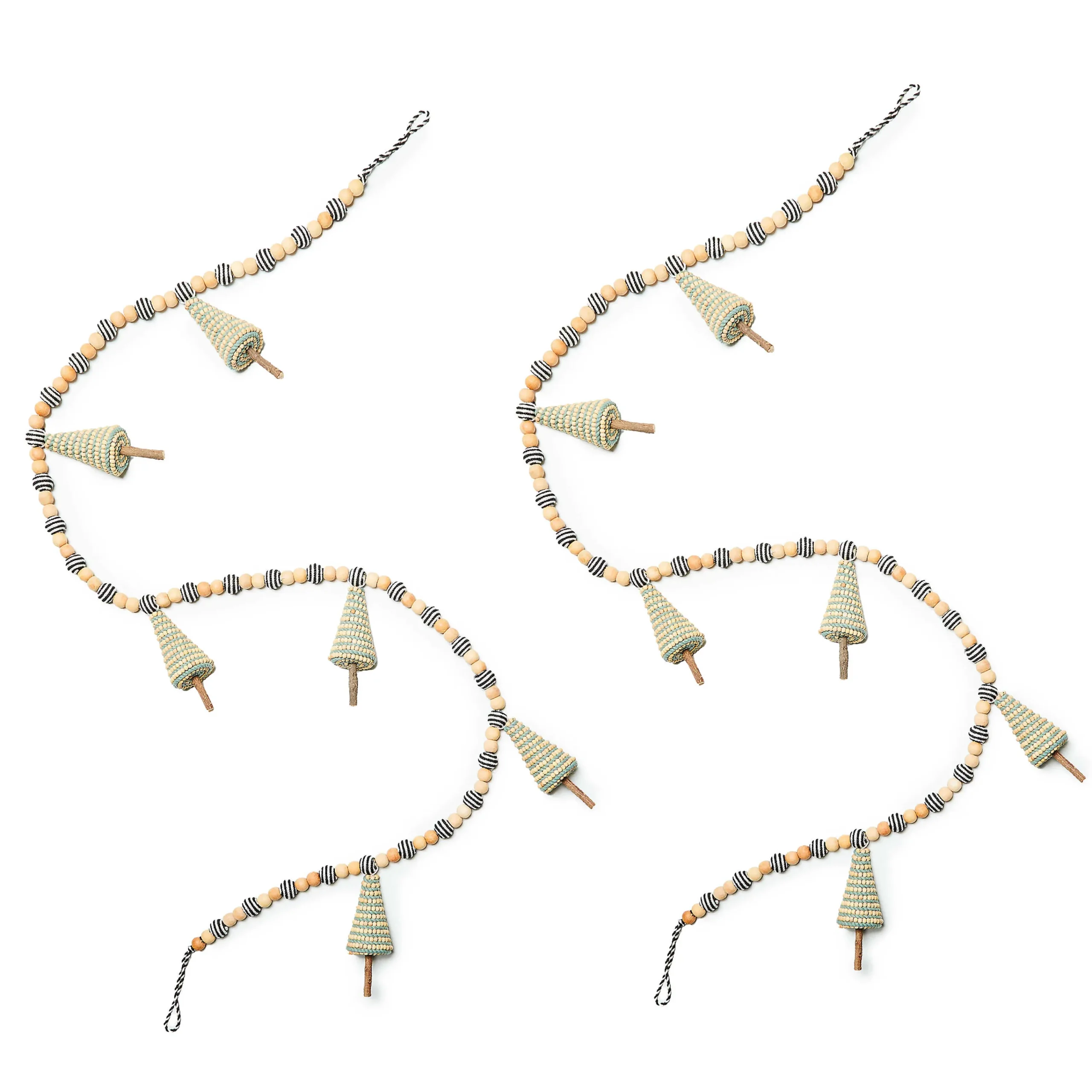 MacKenzie-Childs Farmhouse Holiday Beaded Tree Garland, Set of 2| Holiday|Room Accents