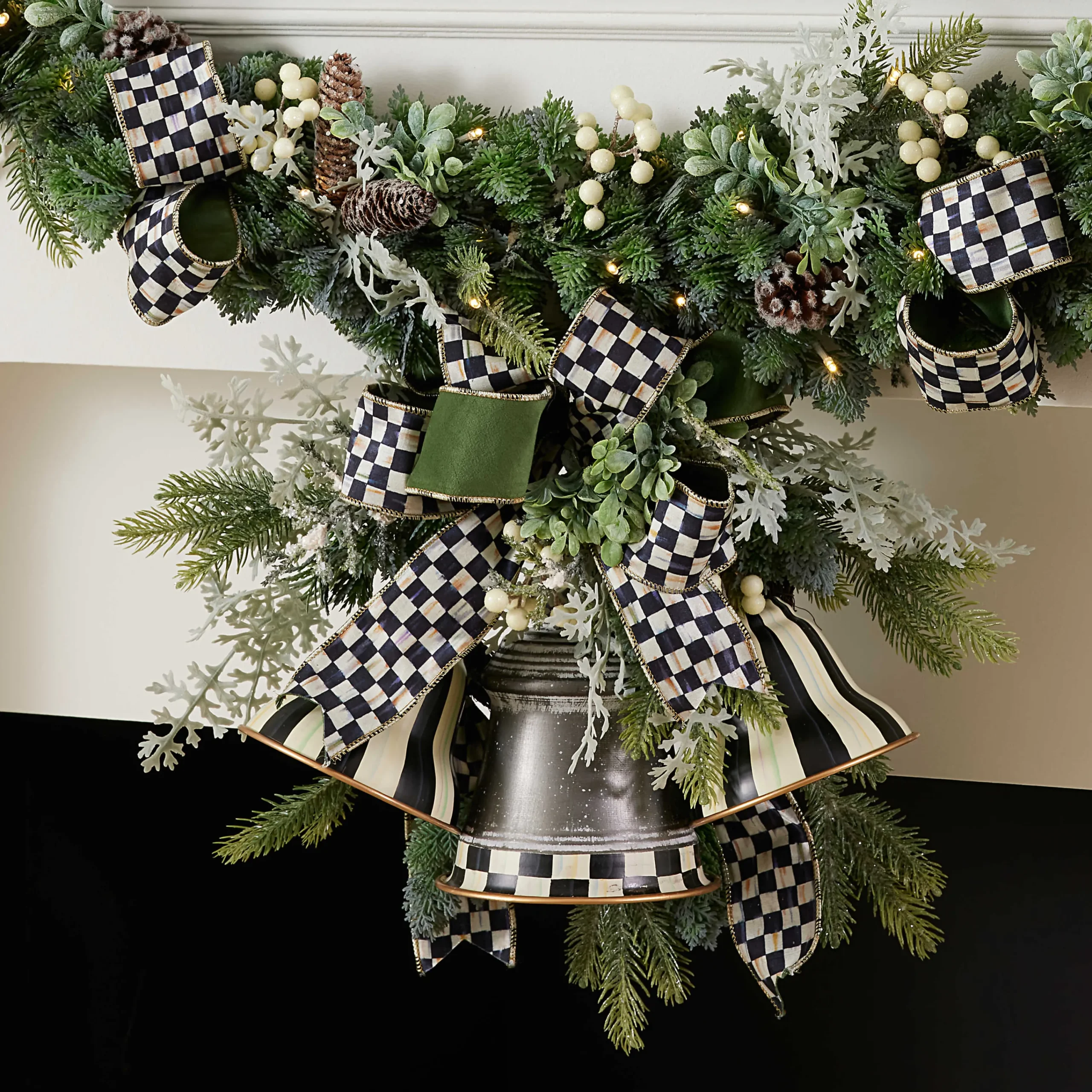 MacKenzie-Childs Farmhouse Holiday Bell Swag| Holiday|Greenery & Florals