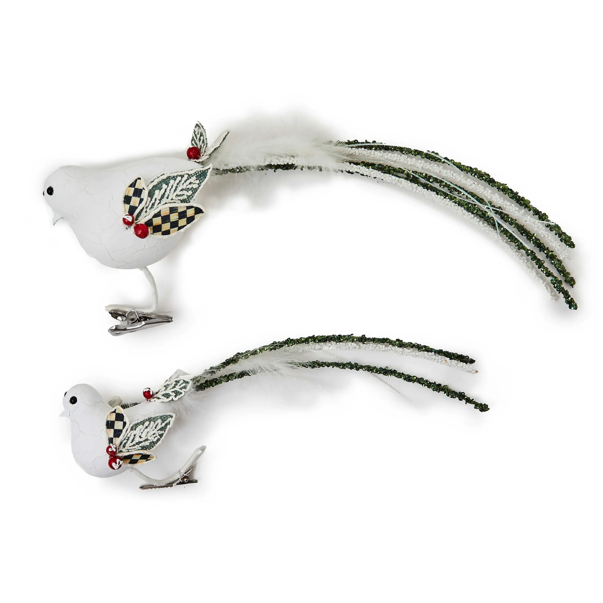 MacKenzie-Childs Farmhouse Holiday Bird Clips, Set of 2| Decor Sets|Finishing Touches