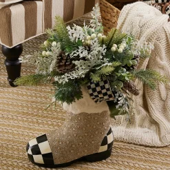 MacKenzie-Childs Farmhouse Holiday Boot Arrangement| Greenery & Florals