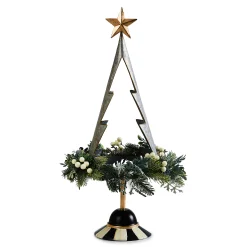 MacKenzie-Childs Farmhouse Holiday Galvanized Tabletop Tree| Greenery & Florals|Room Accents