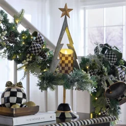 MacKenzie-Childs Farmhouse Holiday Galvanized Tabletop Tree| Greenery & Florals|Room Accents