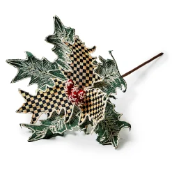 MacKenzie-Childs Farmhouse Holiday Holly Stem| Greenery & Florals