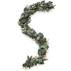 MacKenzie-Childs Farmhouse Holiday Illuminated Garland| Greenery & Florals|Room Accents