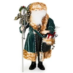 MacKenzie-Childs Farmhouse Holiday Santa with Staff| Holiday|Room Accents