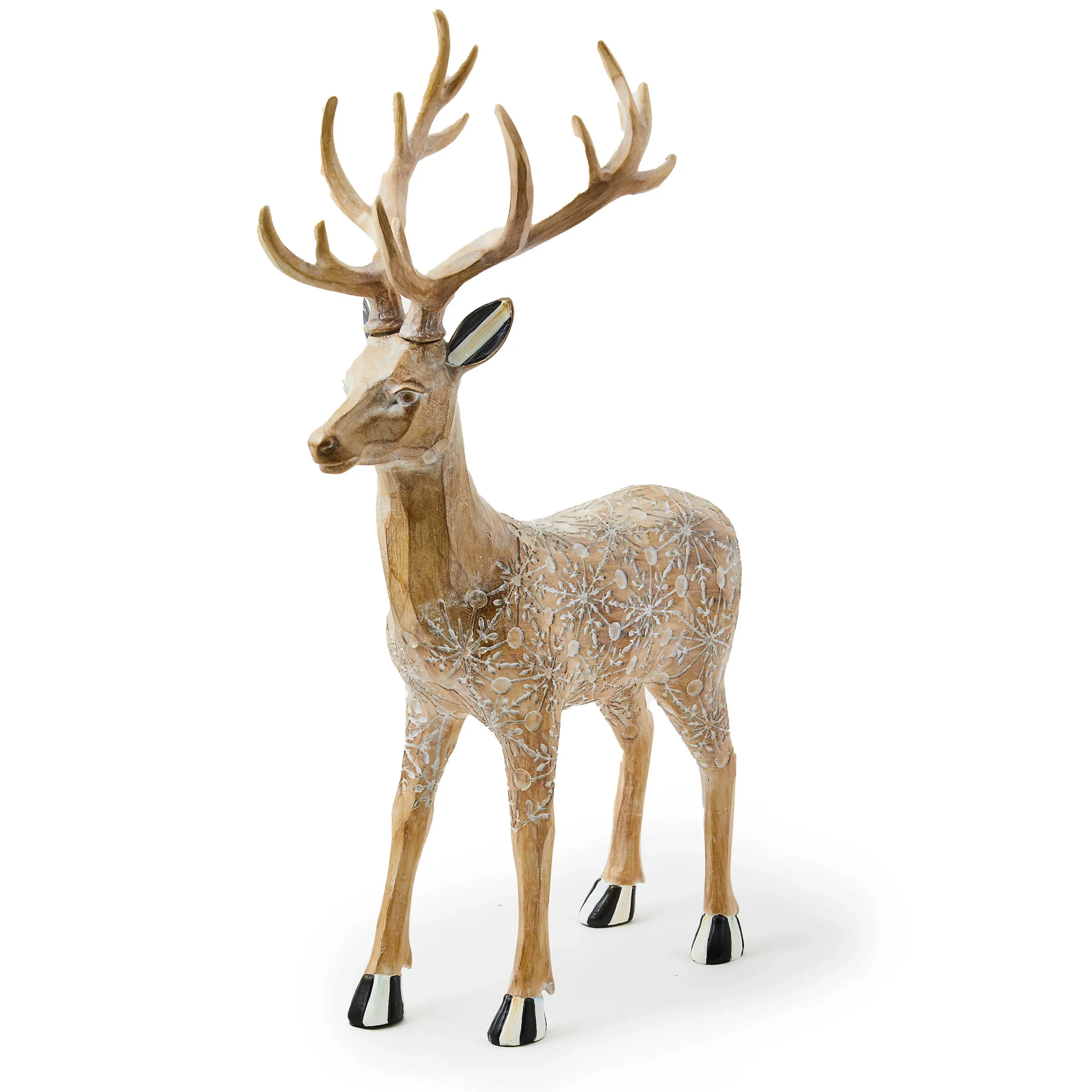 MacKenzie-Childs Farmhouse Holiday Standing Block Print Deer Figurine| Room Accents
