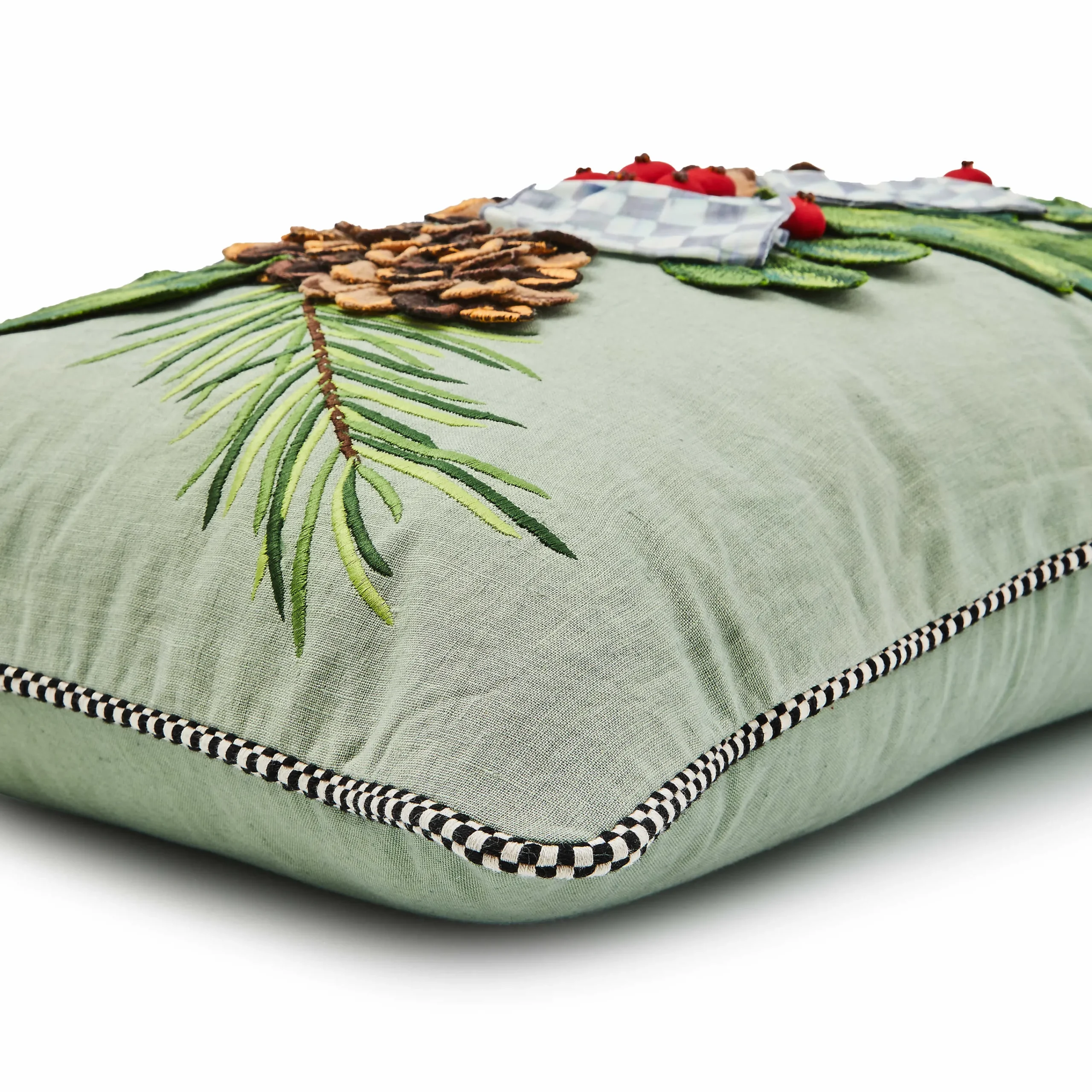 MacKenzie-Childs Farmhouse Holly Holiday Lumbar Pillow| Pillows, Throws, & Cushions