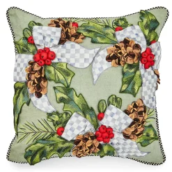 MacKenzie-Childs Farmhouse Holly Holiday Throw Pillow| Pillows, Throws, & Cushions