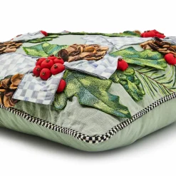 MacKenzie-Childs Farmhouse Holly Holiday Throw Pillow| Pillows, Throws, & Cushions
