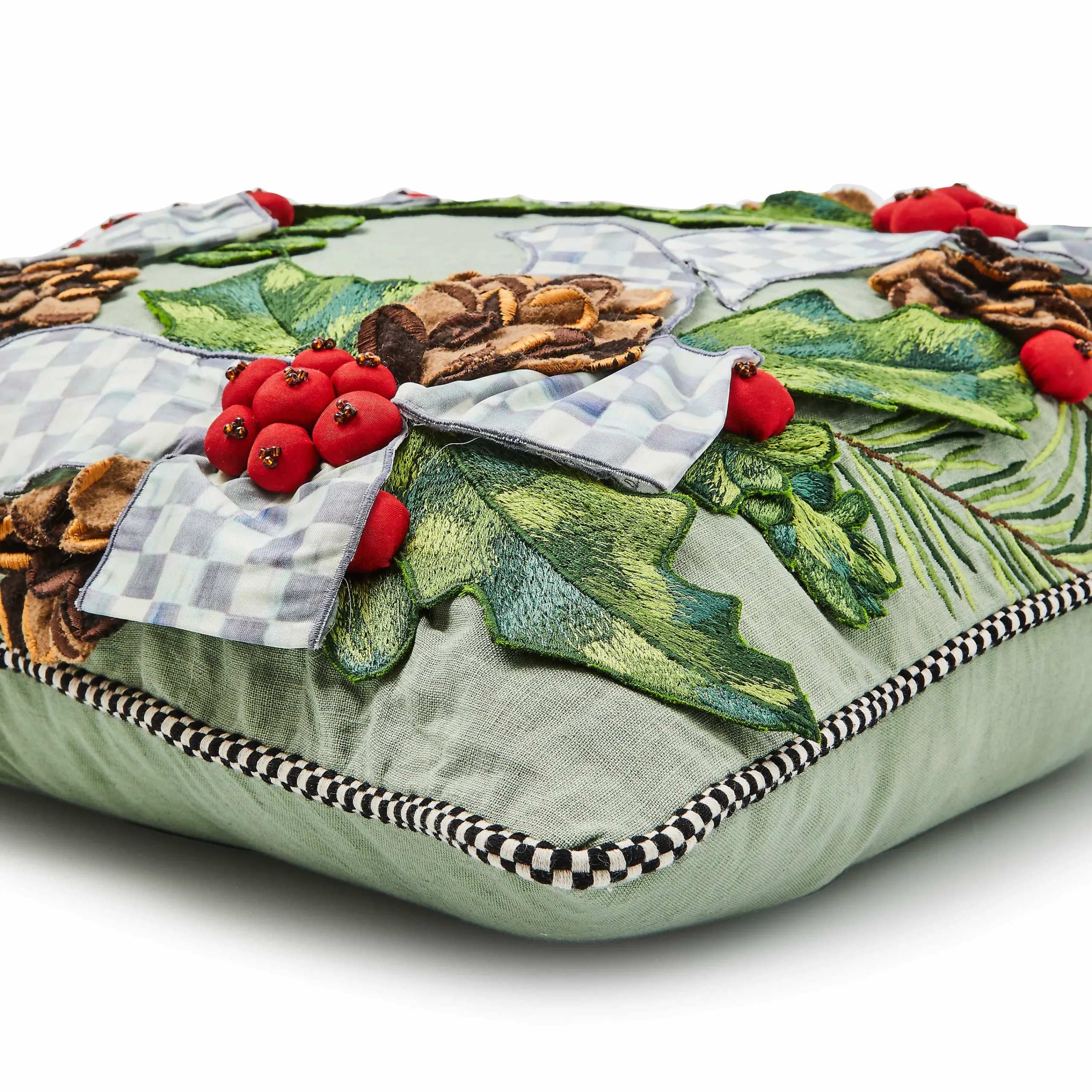 MacKenzie-Childs Farmhouse Holly Holiday Throw Pillow| Pillows, Throws, & Cushions