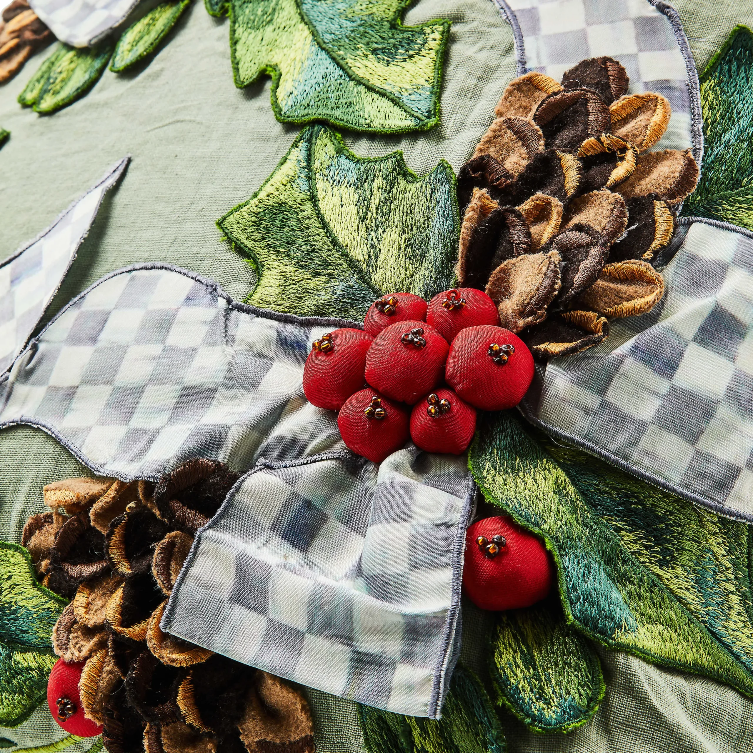 MacKenzie-Childs Farmhouse Holly Holiday Throw Pillow| Pillows, Throws, & Cushions