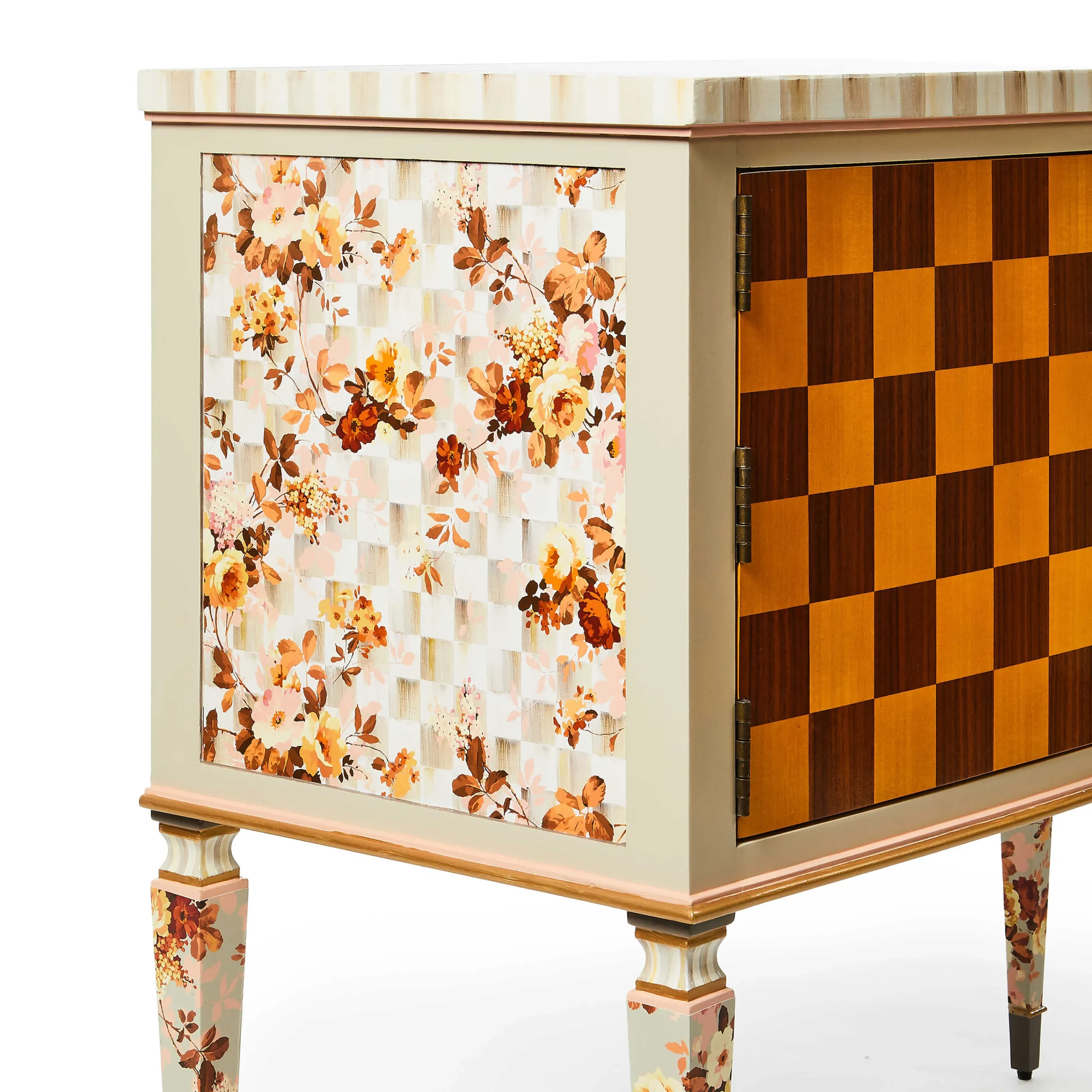 MacKenzie-Childs Field Study Check Console Table| Storage Furniture|Entryway Furniture