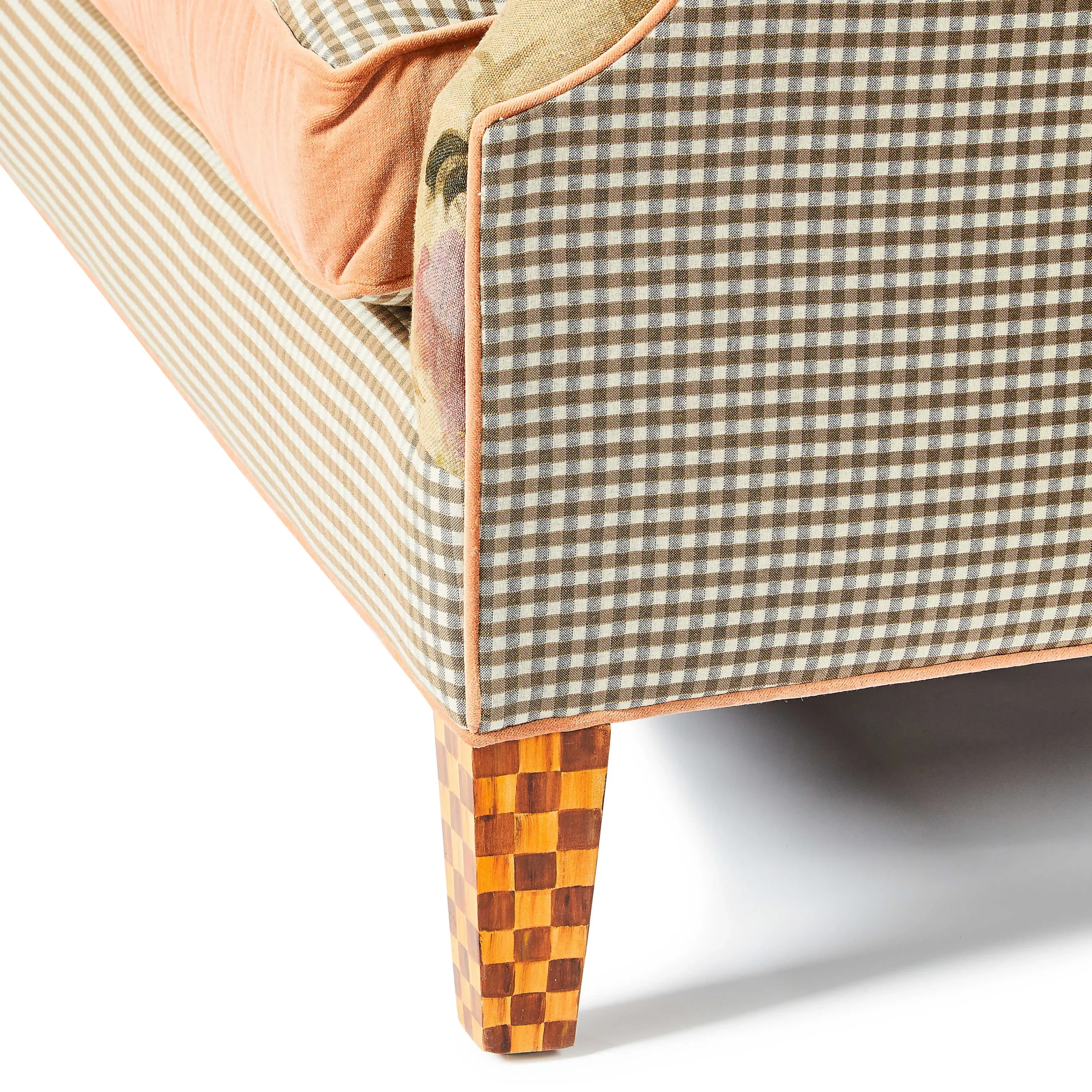 MacKenzie-Childs Field Study Floral Gingham Sofa| Living Room